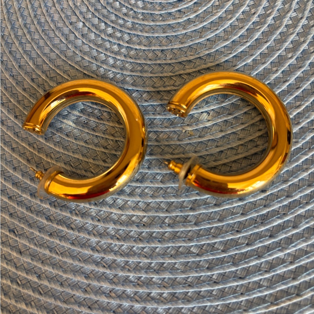 1990's Vintage Bijoux Givenchy Gold  Hoop Earrings
